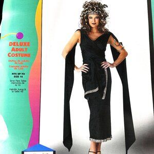 Medussa Blk Panne' Velvet  Costume by Disguise NOS NWT Fits up to Size 16